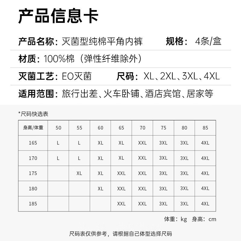 诺兰森迪 一次性内裤纯棉旅行产妇免洗全棉独立包装EO灭菌内裤
