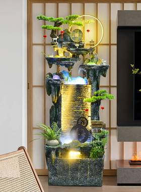 假山流水喷泉摆件循环水景客厅鱼缸办公室玄关店铺招财家居装饰品