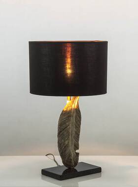 新古典欧式美式现代时尚后现代设计师样板房卧室客厅书房树叶台灯