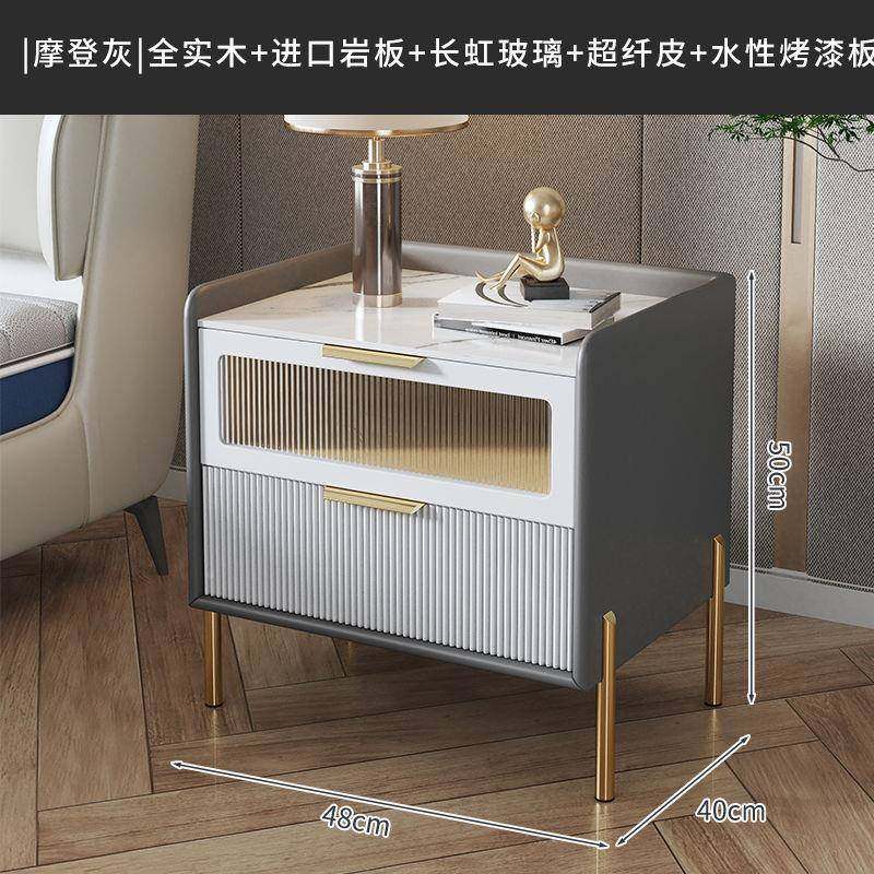 实木岩NZU床头柜现代简约板床物柜轻奢卧室边储小型置物柜极简床,淘宝优惠券,粉丝福利购,淘宝优惠卷