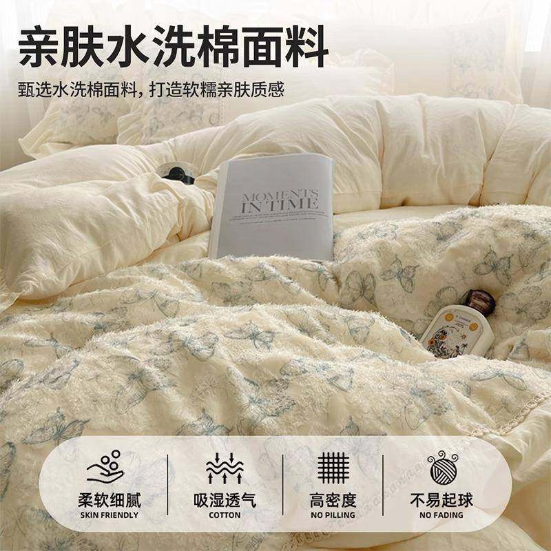 床式公主风床上四件套蝴蝶法MKE剪花美被套单唯仙女床品三件套床,淘宝优惠券,粉丝福利购,淘宝优惠卷