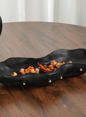 现代轻奢欧式客厅家用金属长方形托盘摆件样板间茶几桌面装饰摆设