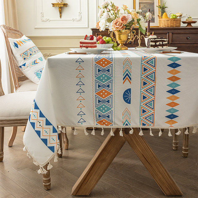 Rectangular tablecloth waterproof, oil-proof, anti-scalding, no-wash placemat, cotton and linen feel table mat, French napkin, coffee table tablecloth