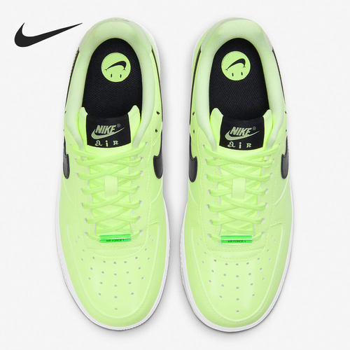 Nike/耐克正品Air Force1 Smile AF1白绿 夜光空低帮板鞋CT3228 - 图1