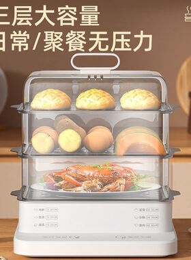 德国电蒸锅新款智能家用大容量多功能蒸煮一体电蒸箱全自动早餐机