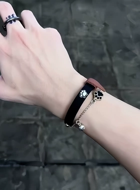 猫爪流苏铃铛手环吊坠洛丽塔小众