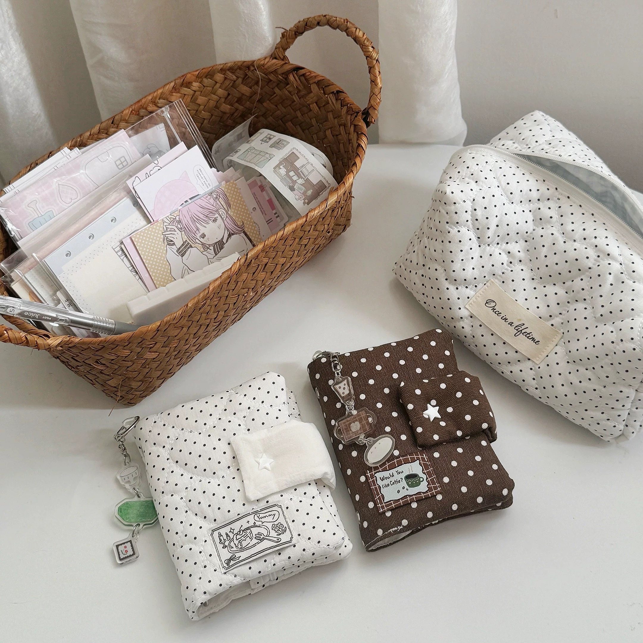 小红书同款波点棕色m5活页手账本布艺高颜值学生便携旅行日记本子,淘宝优惠券,粉丝福利购,淘宝优惠卷