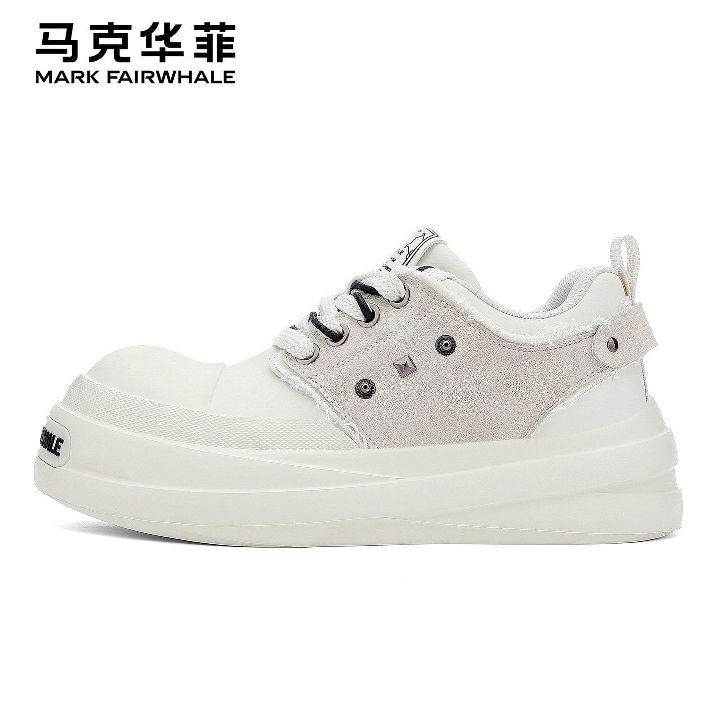 马克华菲帆布小白鞋男款2026冬季新款休闲鞋子增高男鞋厚底板鞋男,淘宝优惠券,粉丝福利购,淘宝优惠卷
