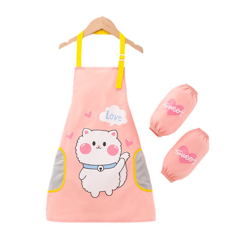 Children's aprons are waterproof, dirt-proof, hand-wipeable smocks, baby aprons for boys and girls, painting clothes, art handmade bibs