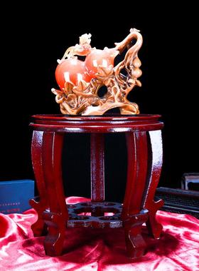 花盆花瓶底座托架圆形盆栽奇石头酒坛摆件鱼缸架高底座压缩木托盘