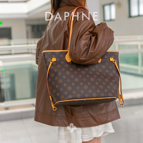 达芙妮Daphne经典印花百搭腋下手提单肩大容量托特包DFN10333 - 图1