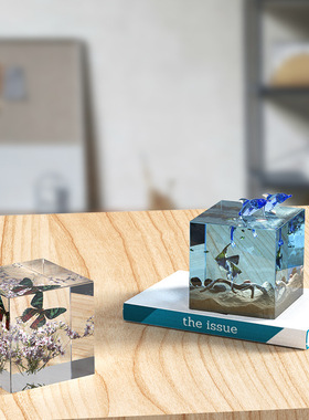 虞美人diy水晶滴胶模具8厘米正方体标本摆台制作硅胶模具厂家推荐