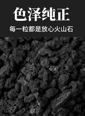 天然黑色火山石头颗粒微酸矿物岩黑色火山岩鱼缸水族造景专用底砂