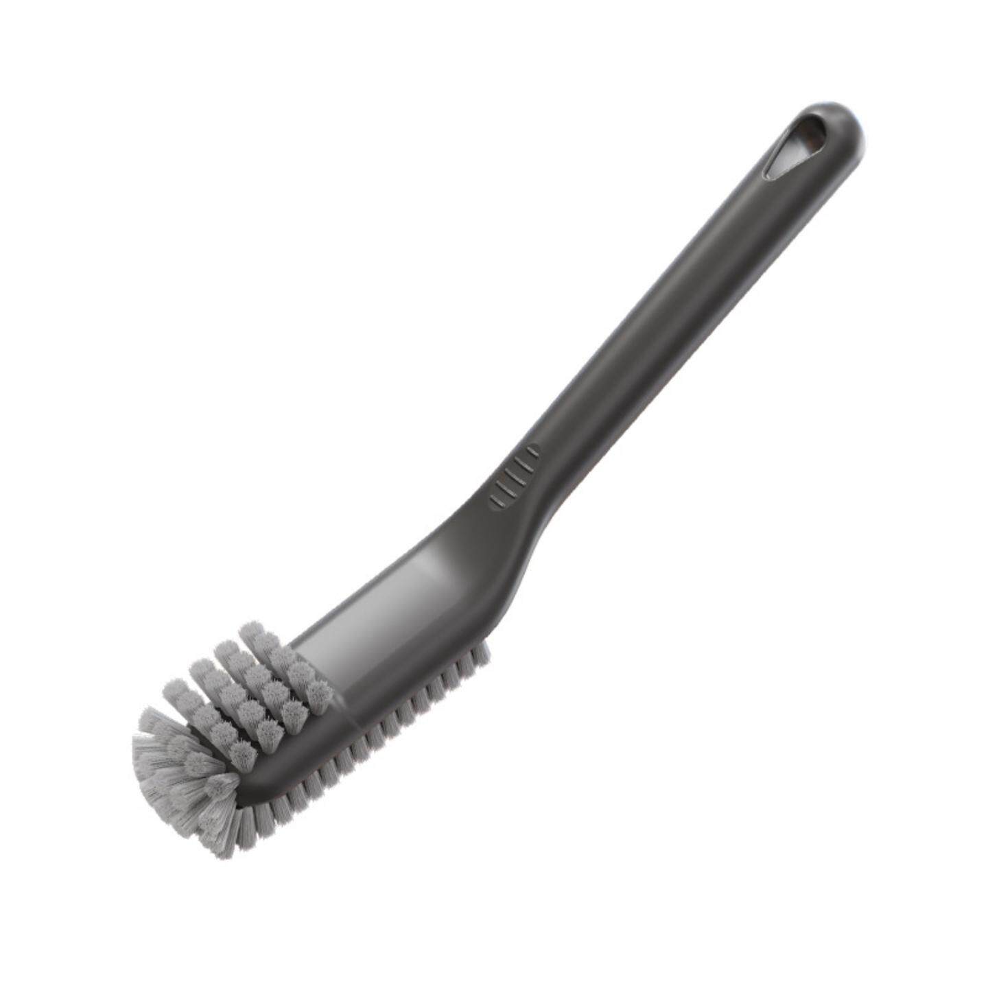Multifunctional hard-bristled crevice cleaning brush with no dead ends