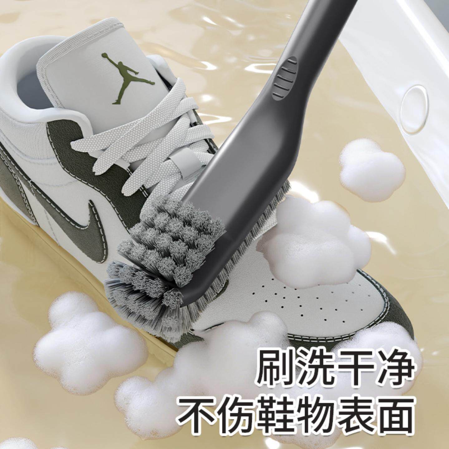 Multifunctional hard-bristled crevice cleaning brush with no dead ends