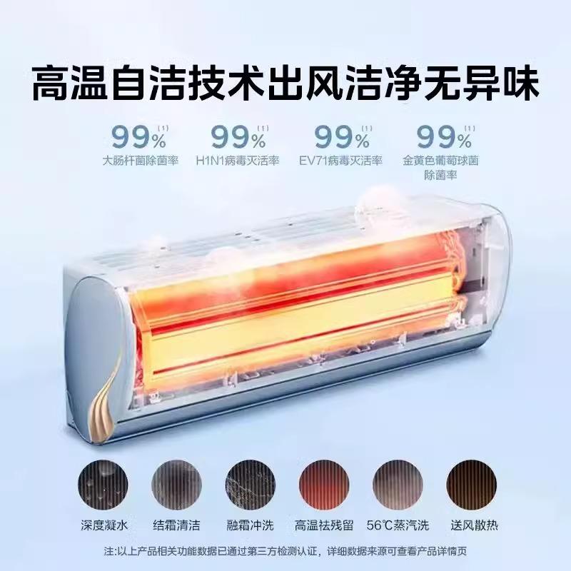 美的酷金2代空调大1匹新一级变频冷暖家用节能挂机官方26ZHA正品 - 图1