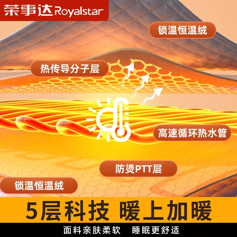 荣事达电热毯多功能水暖电热毯单双人2025新款水暖电热褥子保暖垫,淘宝优惠券,粉丝福利购,淘宝优惠卷