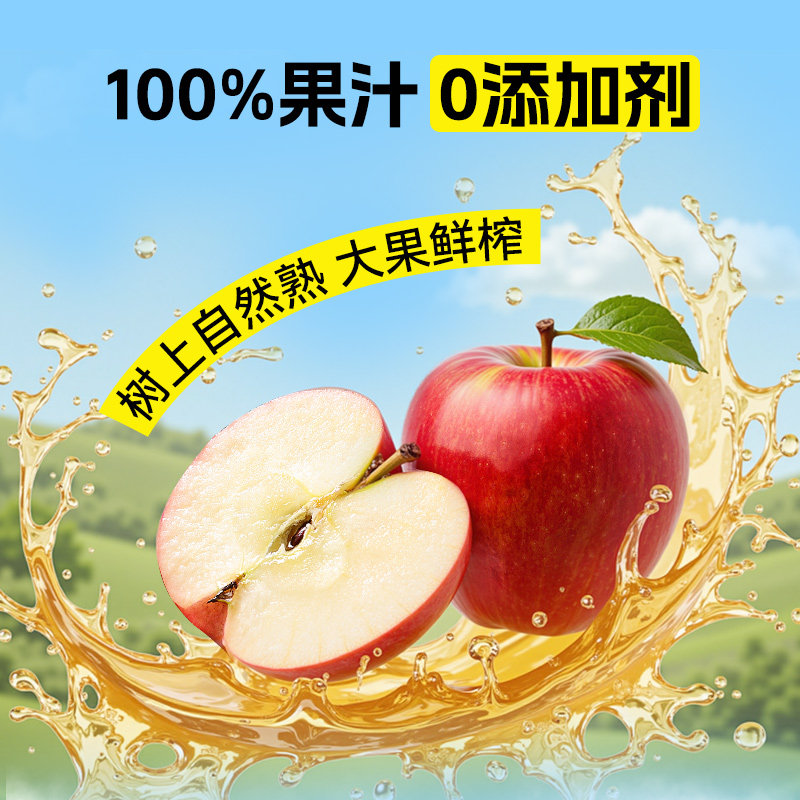 摘养NFC100%原浆鲜榨果汁饮料苹果黄桃葡萄汁婚宴聚餐家庭装饮品