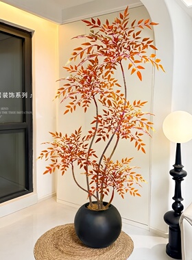 仿真南天竹落地盆栽客厅装饰摆件