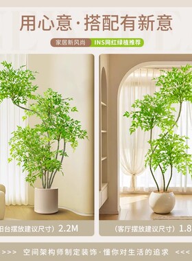 南天竹仿真绿植高级感客厅