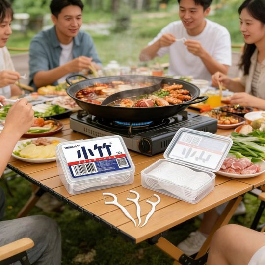 Outdoor barbecue camping small bamboo toothpick sealed package