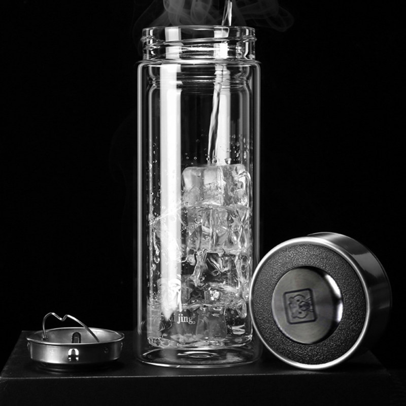 加厚双层玻璃杯防漏杯盖泡茶杯子超大容量办公饮水男女士隔热水杯,淘宝优惠券,粉丝福利购,淘宝优惠卷