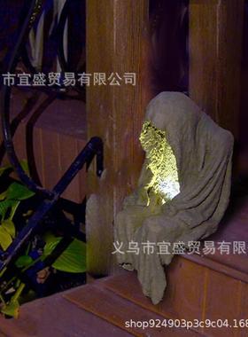 新品衣跨境新院款万圣节魂魄鬼服树脂摆件太阳装饰庭设能计鬼衣恐