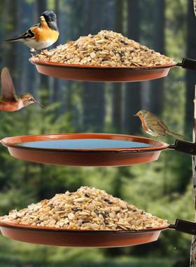 跨境创意新款悬挂式鸟类餐具花园户外喂鸟器园林壁挂鸟浴池捕食器