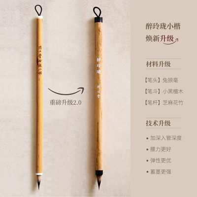 问心堂毛笔醉玲珑小楷狼毫紫毫兼毫毛笔书法专用初学者临摹字帖练字套装瘦金体入门软笔蝇头小楷抄经书法笔
