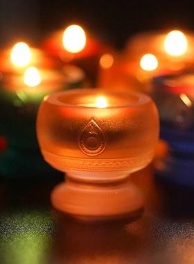 长琉璃梵华酥油梵华烛台灯烛台底座供佛灯佛盏前蜡烛供灯灯家用明