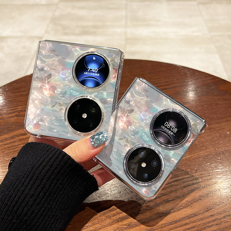科迪福 适用华为pocket2手机壳新款p50pocket折叠屏透明pocket s防摔波光玫瑰男女士高级感带挂绳网红保护套