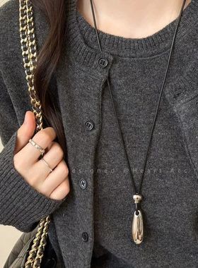 极简水滴吊坠项链女2026新款高级