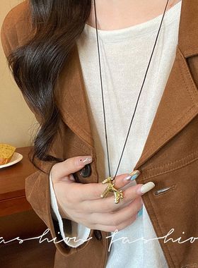 可爱童趣滴釉立体小马项链女2026