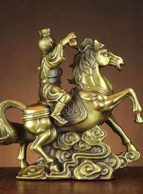 黄铜马上封侯摆件马上猴拿印猴生肖家里客厅书房办公室小号装饰