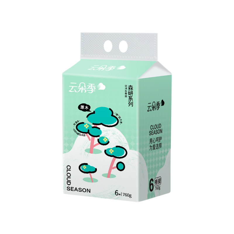 760g云朵季卫生纸6大卷纸家用实惠装纸巾无芯卷筒纸卫生间厕纸tj