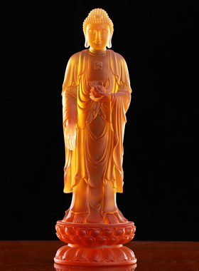 快速发货古法琉璃西方三圣佛像摆件客厅供L奉观世音家用阿弥陀佛