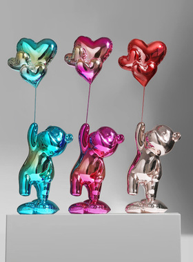 快速发货装饰推荐轻奢小熊气球暴B力熊摆件现代简约客厅电视柜饰