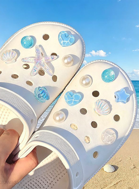 海洋风贝壳珍珠海星鞋扣