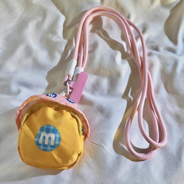 InsM bean yellow bag oblique long rope personalized coin bag hanging jewelry mobile phone case universal cute lanyard storage bag