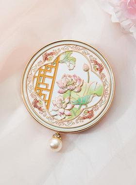 南京武汉旅游四大美女中国风金属手持镜创意翻盖随身镜化妆镜文创