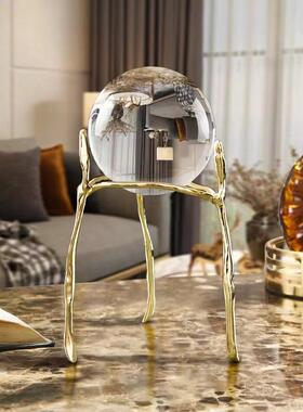 欧式轻奢水晶球桌摆件客厅面几酒柜电视柜样098间家板居茶装饰品