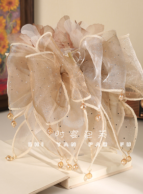 【花瓣泡泡】抓夹高定网纱蝴蝶结裙摆满天星发夹百搭显发量头饰女