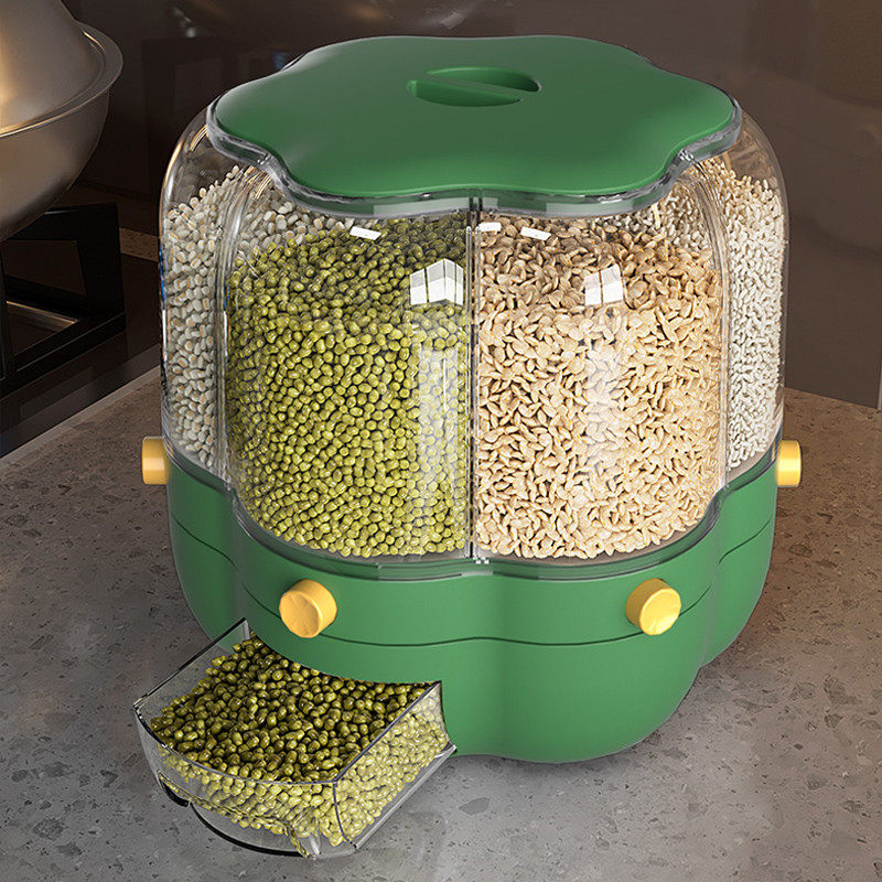 可旋转五谷杂粮收纳盒分格装米桶家用防虫防潮密封储米箱分隔米缸,淘宝优惠券,粉丝福利购,淘宝优惠卷
