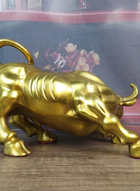 铜华尔街牛摆件铜牛摆件铜牛工艺装饰品办公桌室客厅摆设