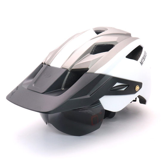 One-piece bicycle helmet and safety helmet, mountain biking equipment with goggles