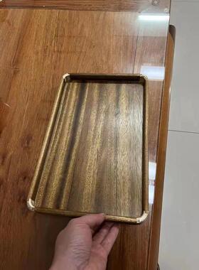 紫光檀托盘端茶木质独板简约托盘中式端菜收纳托盘
