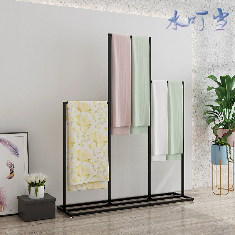 布料展示架丝巾围巾窗帘纺织挂架悬挂落地组合架子三角圆形异性架 - 图2