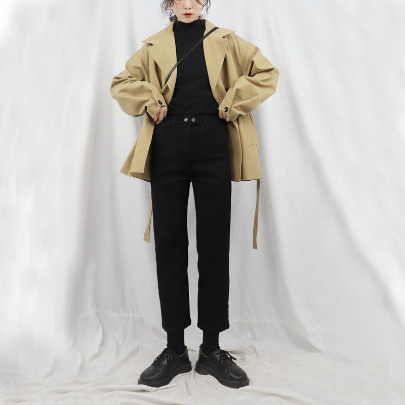 大码黑色女2025显瘦梨形身材微胖妹妹mm九分直筒裤,淘宝优惠券,粉丝福利购,淘宝优惠卷