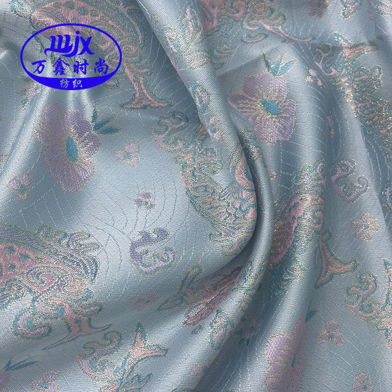 新款国风织锦缎时装提花面料小鱼双面垂感光泽金丝提花面料旗袍布,淘宝优惠券,粉丝福利购,淘宝优惠卷