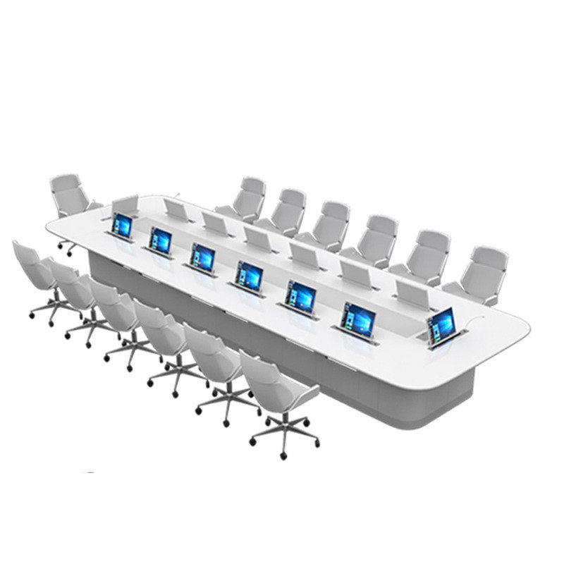 现代简约智能烤漆会议桌长桌无纸化会议系统升降屏显示器办公条桌,淘宝优惠券,粉丝福利购,淘宝优惠卷